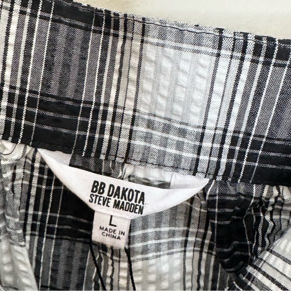 NWT BB Dakota Steve Madden Large Plaid Tassel Tank Top - Picture 8 of 8